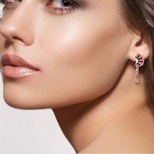 Santa Fe Coral Earrings in Sterling Silver. New